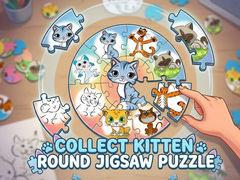 Joc Round jigsaw Puzzle - Collect Kitten